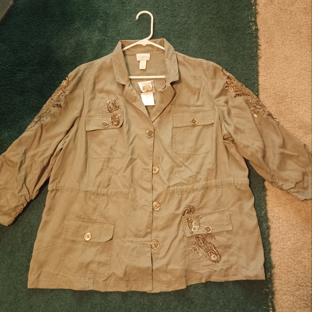 Lightweight embroidered Chicos jacket